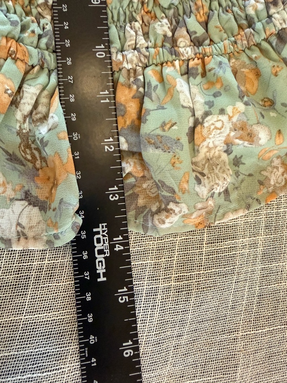 Entro Smocked Off Shoulder Crop Top Floral Boho Peasant Blouse S - Picture 5 of 6